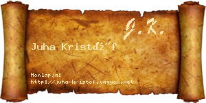 Juha Kristóf névjegykártya